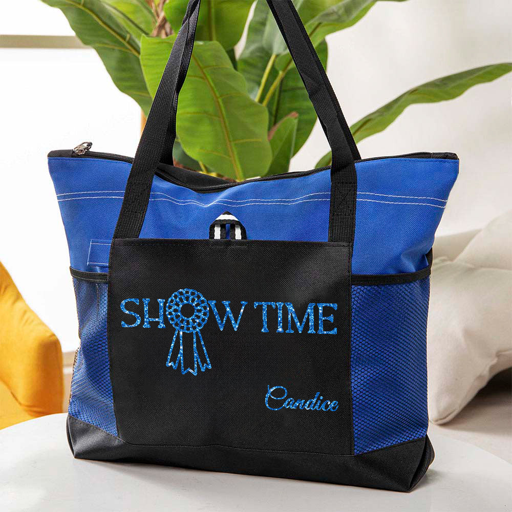 Bolsa Oxford personalizada con nombre y bolsillo de malla para accesorios de concursos hípicos Regalo de cumpleaños para los amantes de la hípica