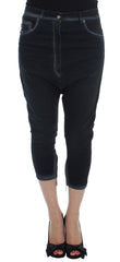 Women's Blue Cotton Stretch Baggy Relax Jeans Clothing
