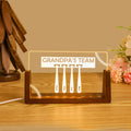 Bate de béisbol del equipo del abuelo personalizado Luz nocturna LED con los nombres de los niños de 1 a 7 y base de madera Decoración para el hogar Regalo de cumpleaños del Día del Padre para el abue