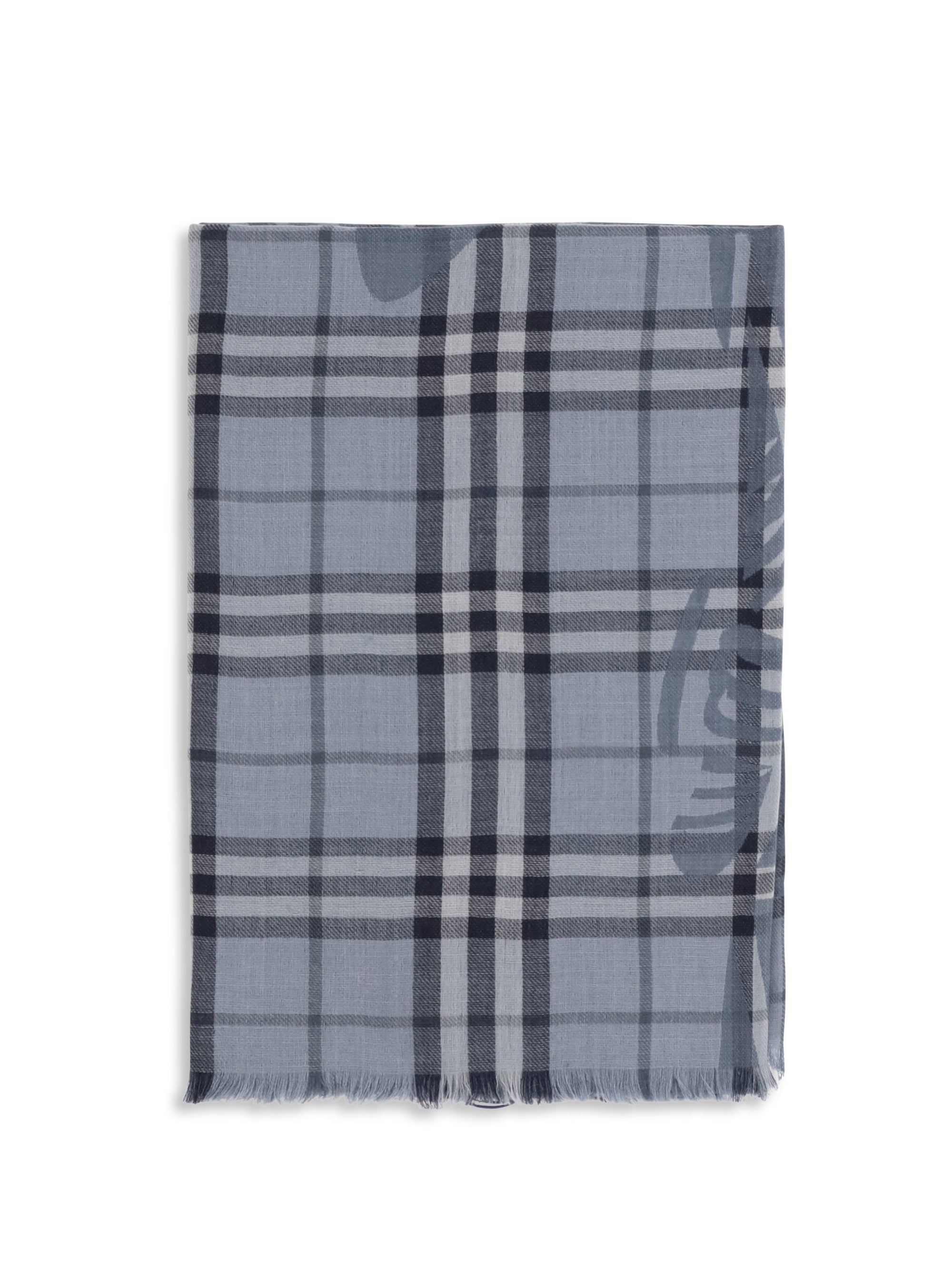 Burberry Knight Check Scarf — Blue