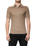 Men's Silk Knit Polo Brown