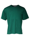 Men's Green Logo Crew Neck Short Sleeves T-Shirt Cotton