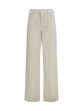 Fendi FF All-Over Printed Cotton Denim Jeans — Beige