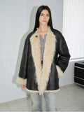 Double-sided Fantasy simple elegant casual double-sided Tuscan wool sheepskin fur coat for women