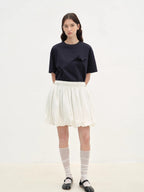 Bubble Park elastic waist three-dimensional flower bud new skirt