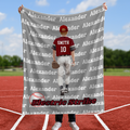 Manta personalizada multicolor de béisbol con nombre y número Regalo de cumpleaños para los amantes del béisbol