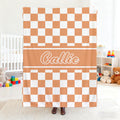 Manta Suave Personalizada de Cuadros Multicolor con Nombre Decoración del Hogar Regalo de Cumpleaños para Niños Amigos