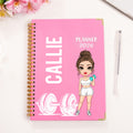 Planificador personalizado de dibujos animados con el nombre del personaje de fitness 2026 Cuaderno espiral A5 con páginas semanales, mensuales y planificadoras Regalo de cumpleaños de Año Nuevo para