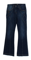 Women's Blue Cotton Stretch Low Waist Jeans Clothing