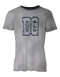 Men's Gray Logo Print Cotton Crew Neck T-Shirt