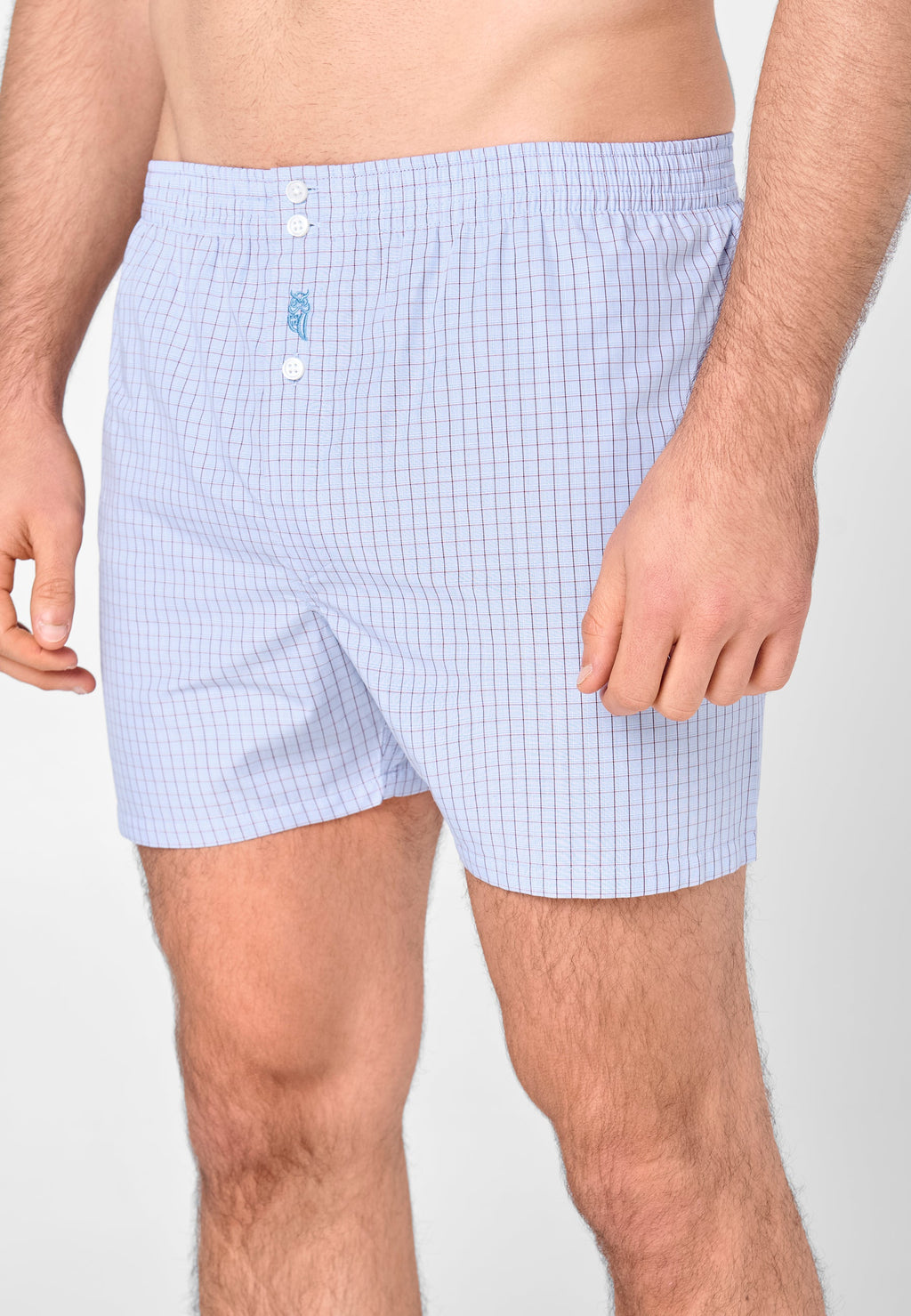 Calzoncillo Bóxer Hombre Premium Tela Cuadros - Azul 6104_30