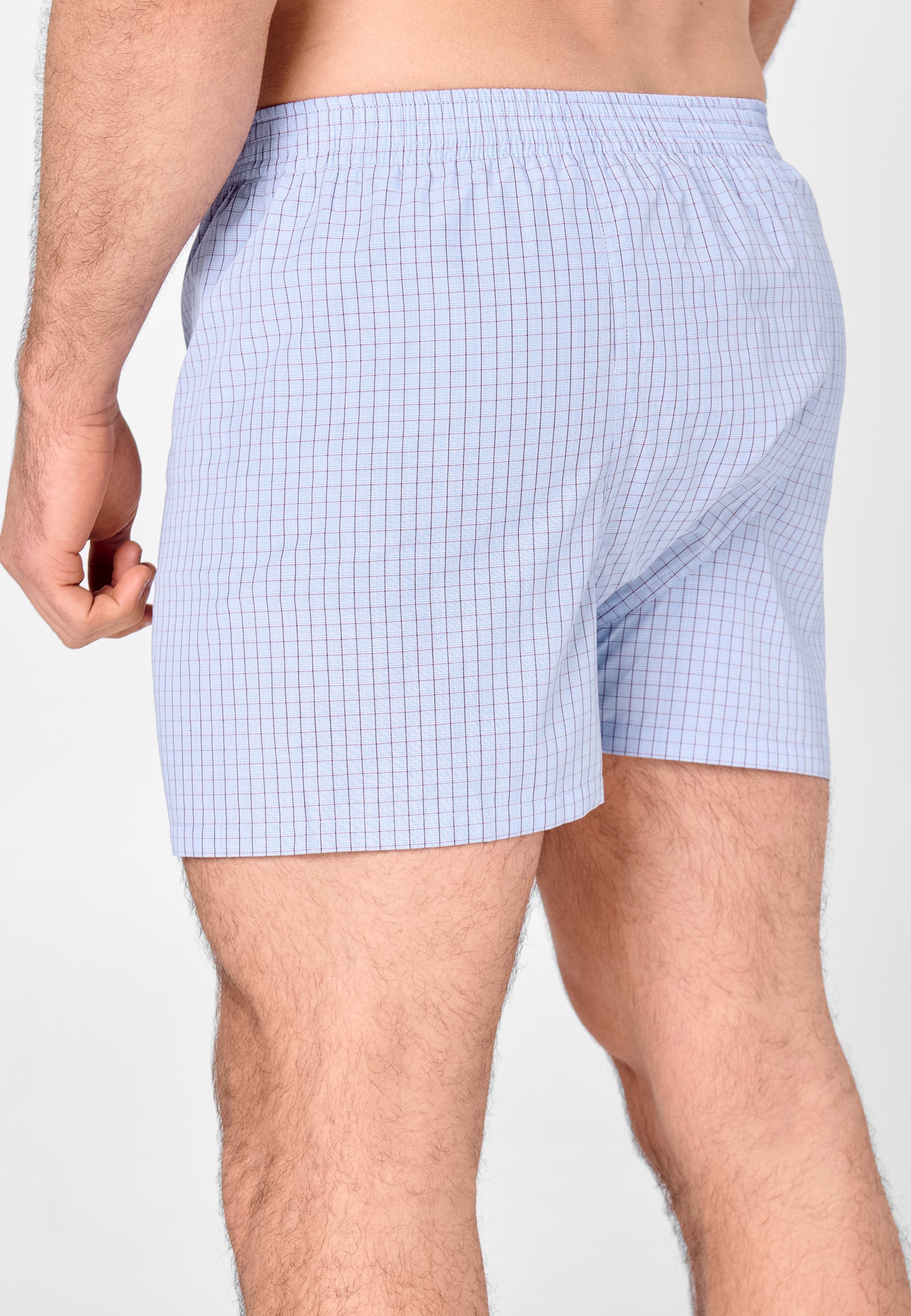 Calzoncillo Bóxer Hombre Premium Tela Cuadros - Azul 6104_30