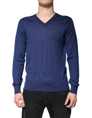 Men's Cashmere V-Neck Sweater Navy