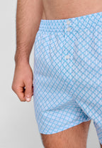 Calzoncillo Bóxer Hombre Premium Tela Estampado - Azul 6107_30