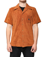 Men's Cotton Velvet Shirt Orange