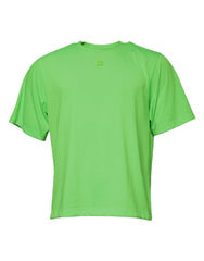 Men's Green Logo Polyester Crew Neck T-Shirt