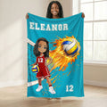 Manta de Voleibol Personalizada con Nombre y Número Regalo de Cumpleaños para Jugadores de Voleibol