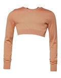 Men's Beige Wool Crewneck Pullover Cropped Sweater Virgin Clothing