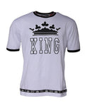 Men's Crown & Logo-Embroidered T-Shirt White Cotton