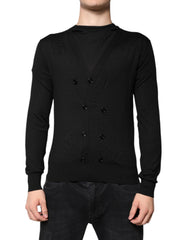 Men's Cashmere Button-Down Cardigan Black Clothing