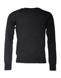 Men's Logo-Embroidered Virgin Wool Sweater Gray