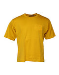 Men's Dark Yellow Logo Crew Neck Short Sleeves T-Shirt Cotton