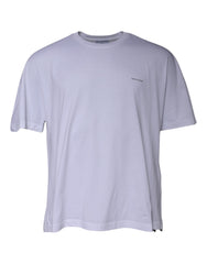 Men's White Logo Cotton Crew Neck Short Sleeves T-Shirt