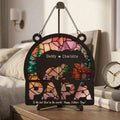 Personalizar Oso Padre e Hijo Parasol Acrílico con Nombres y Texto para Colgar en la Ventana Decoración del Hogar Regalo para el Día del Padre