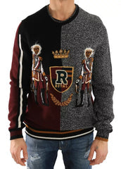 Men's Multicolor King Knight Monkey Knitted Cashmere Wool Sweater Clothing