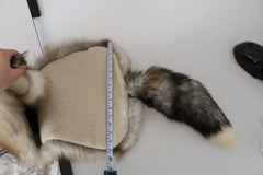 Women's Brown Fox Tail Fur Shawl Neck Wrap Cover Collar Scarf (volpe Frost)