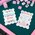 Mezclador de fichas de Mahjong personalizado en 3D y multicolor con nombre Juego de 2 accesorios de Mahjong Regalo de cumpleaños para jugador de Mahjong