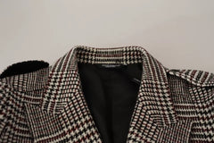 Men's Gray Check Plaid Long Trench Coat Jacket Cotton Clothing