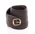 Women's Brown D&g Leather Linnen Logo Belt Linen