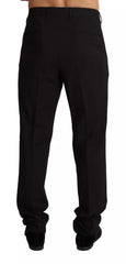 Men's Black Dress Formal Skinny Pants Wool