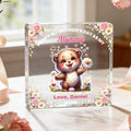 Placa acrílica cuadrada personalizada Feliz 1er Día de la Madre como mi animal con título y texto Regalo del Día de la Madre para mamá abuela