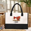 Flor de nacimiento personalizada Máquina de coser Bolsa de lona grande con nombre Esenciales de viaje diario Regalo de cumpleaños para mujeres Entusiasta de la costura