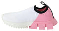 Women's Pink White Logo Sorrento Sneakers Shoes Polyester Viscose Pu Elastane