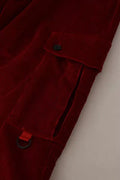 Men's Red Corduroy Cotton Cargo Skinny Pants