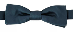 Blue Silk Adjustable Neck Bow Tie Mens