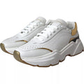 White Gold Daymaster Leather Sneakers Men Shoes Calfskin