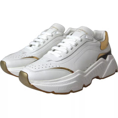 White Gold Daymaster Leather Sneakers Men Shoes Calfskin