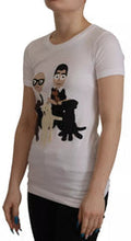 Women's White #dgfamily Patch Top Cotton T-Shirt Off