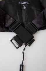 Men's Black Silk Dotted Waist Tuxedo Belt Cummerbund