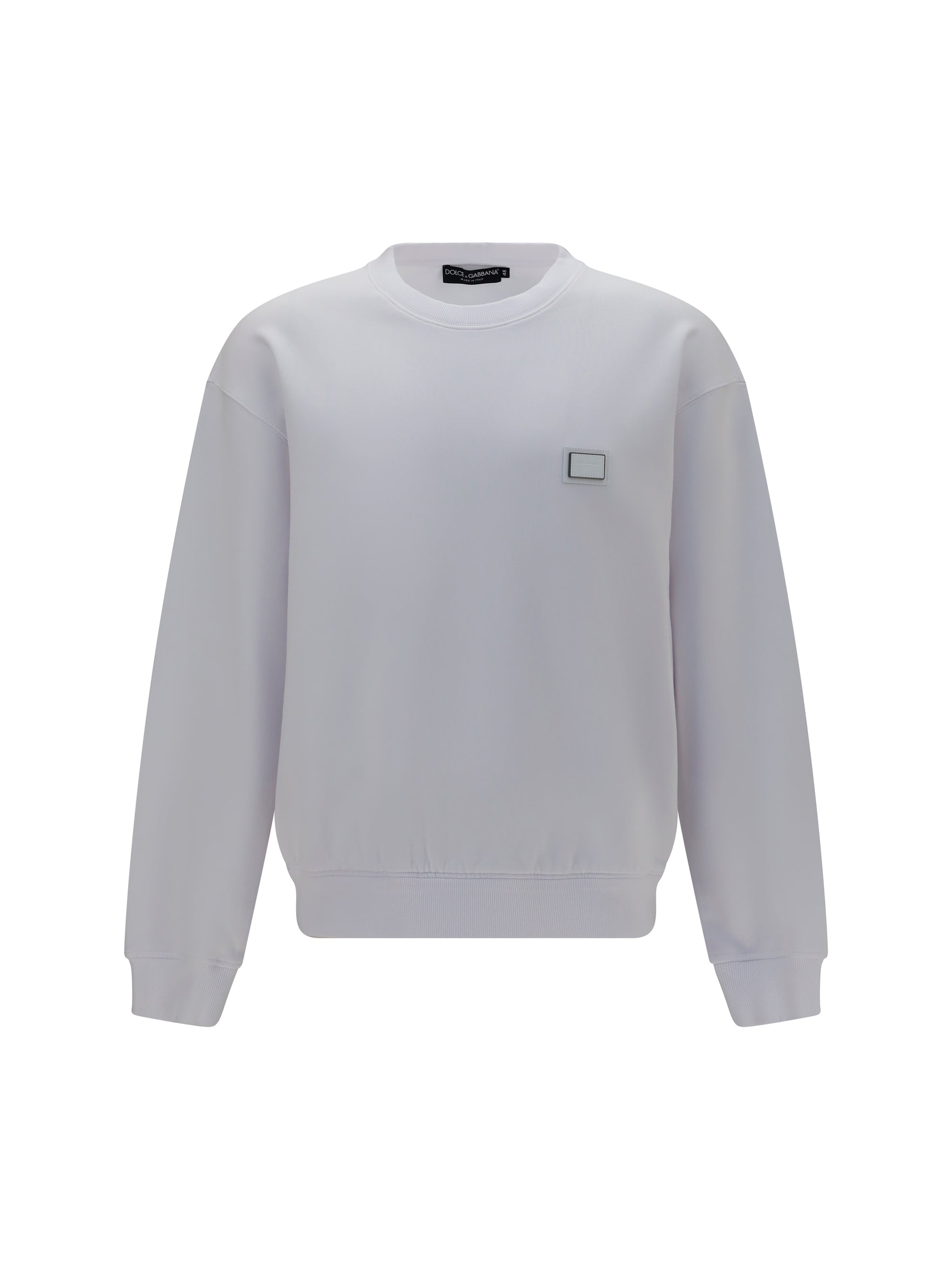 Dolce & Gabbana Logo-Plaque Cotton Sweatshirt — Gray