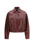 Versace Calf Leather Jacket — Burgundy