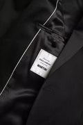 Men's Black Wool Single Breasted Martini Blazerclothing Clothing
