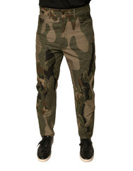 Men's Multicolor Camouflage Cotton Pants Elastane