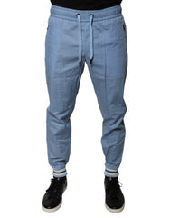 Men's Blue Cotton Jogger Sweatpants Pants
