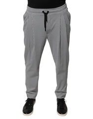 Men's Black White Houndstooth Skinny Dress Pants And Nylon Elastane