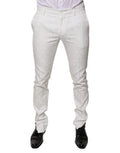 Men's White Cotton Tapered Formal Dress Pants